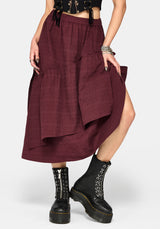 Lysandra Textured Ruffle Midi Skirt