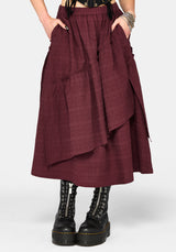 Lysandra Textured Ruffle Midi Skirt