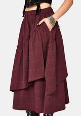 Lysandra Textured Ruffle Midi Skirt