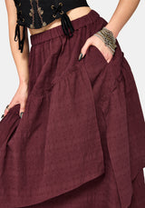 Lysandra Textured Ruffle Midi Skirt