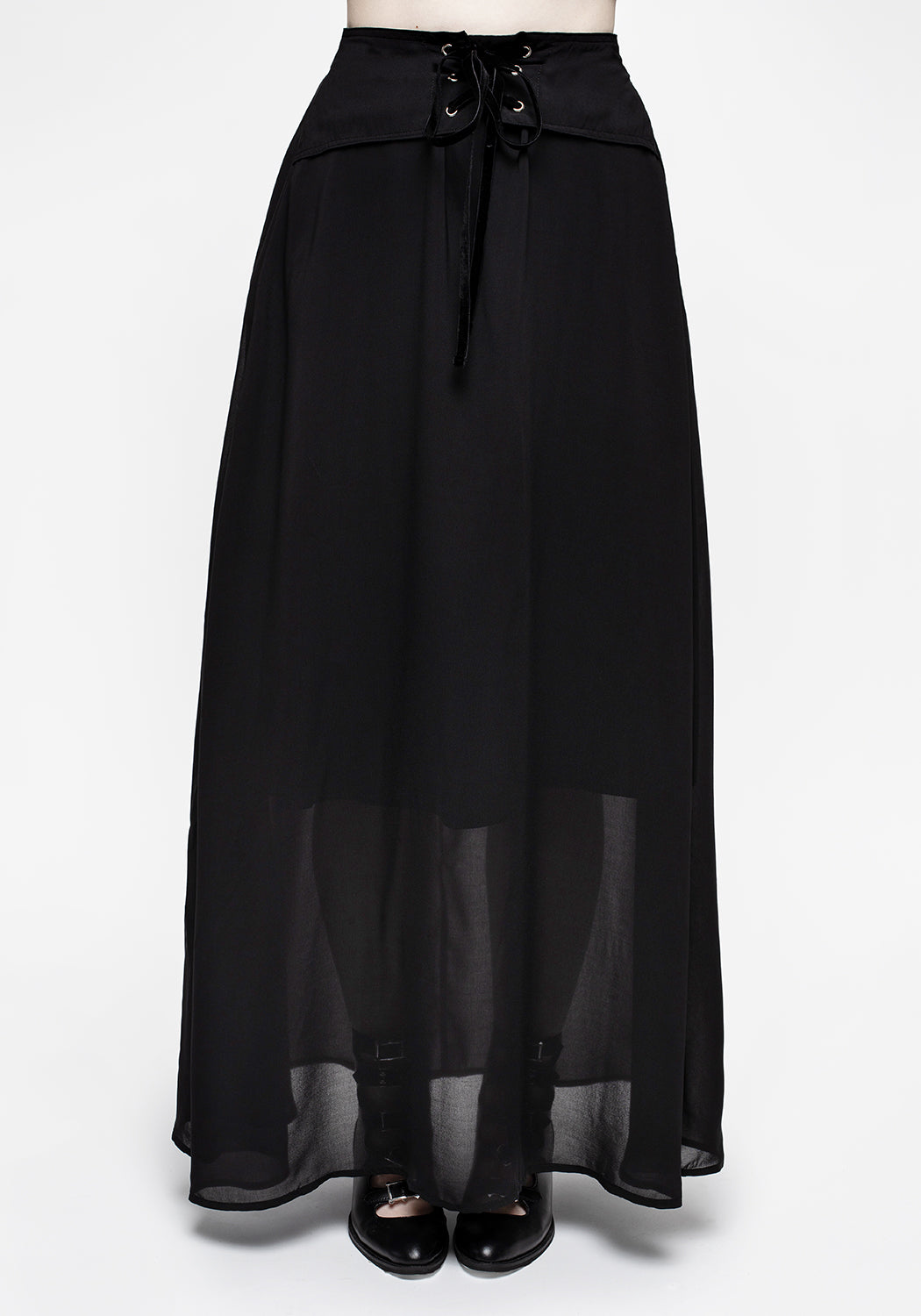 Asymmetric Lace Up Maxi Skirt main image 1