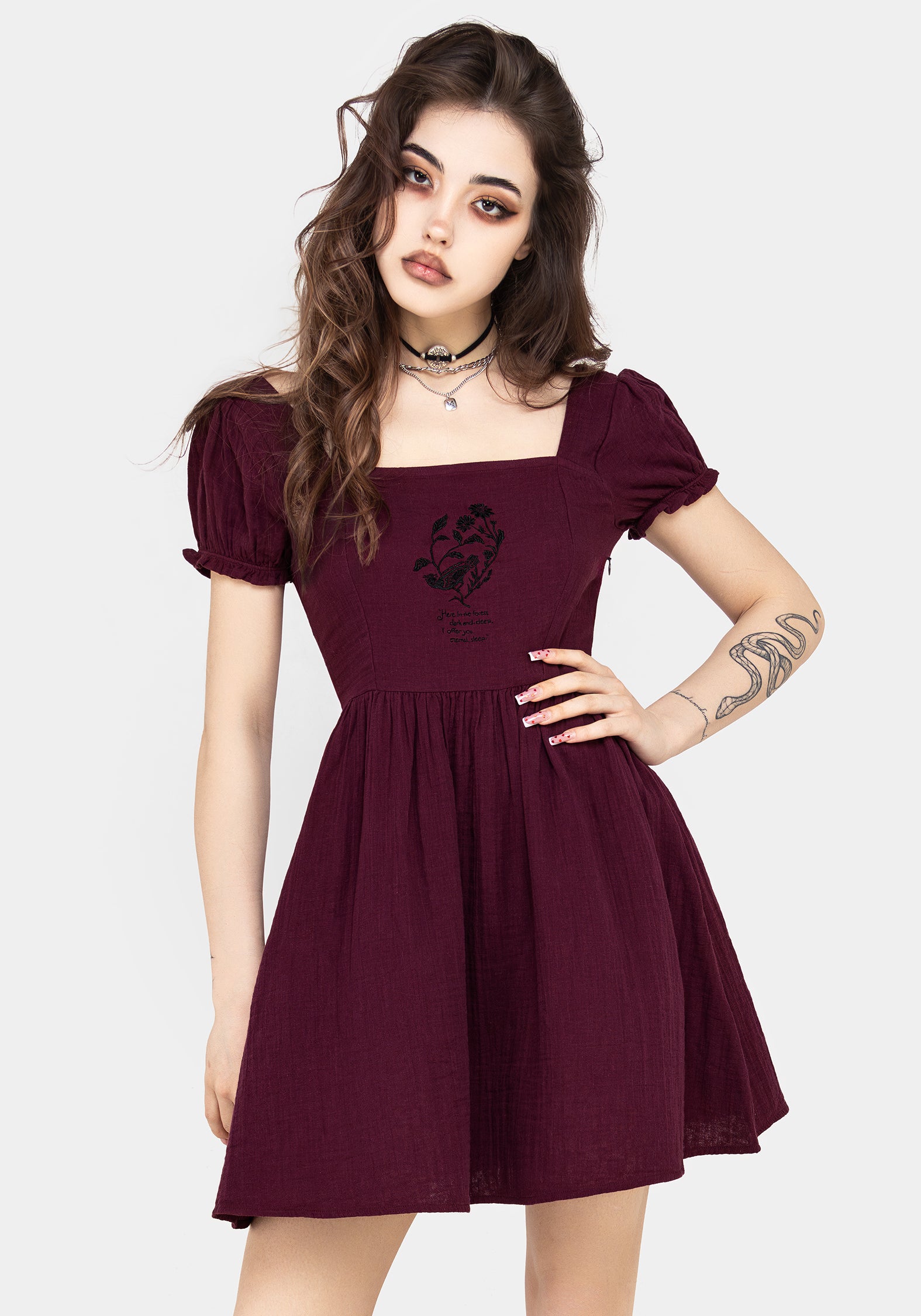 Frances Embroidered Cotton Mini Dress Disturbia frances-embroidered-cotton-mini-dress-disturbia