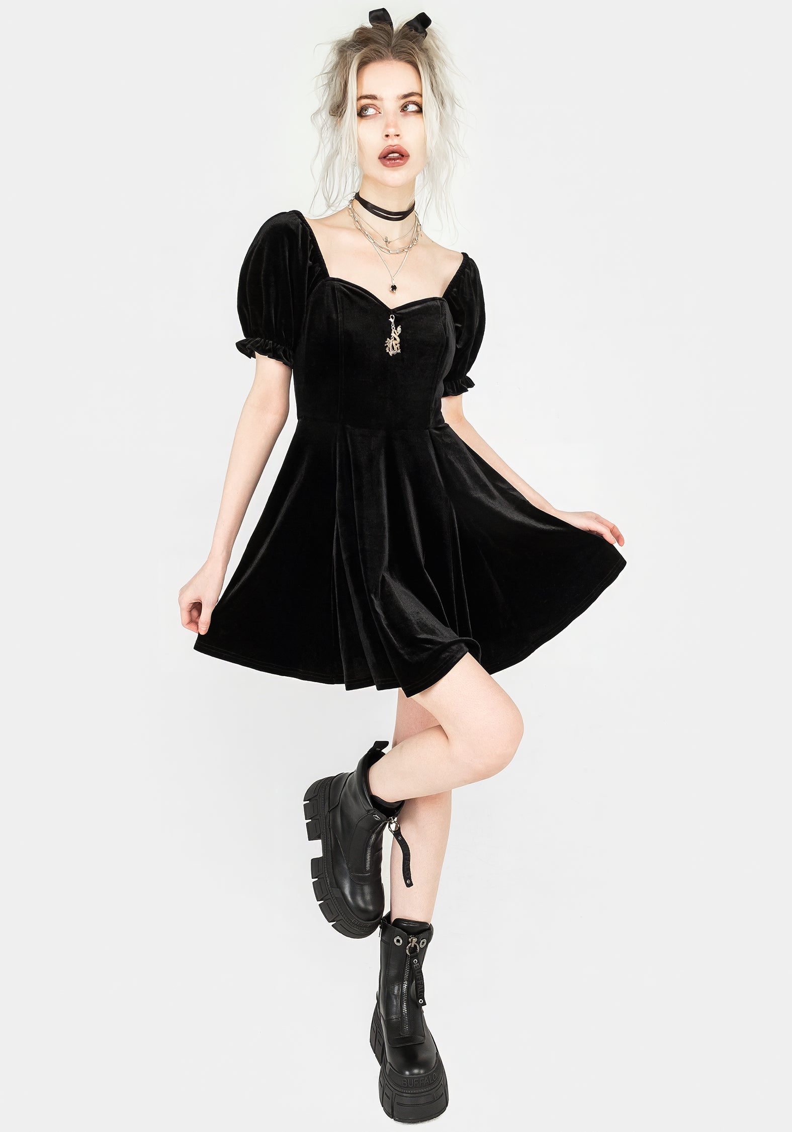 Disturbia | Drakon Velour Corset Mini Dress | Dresses