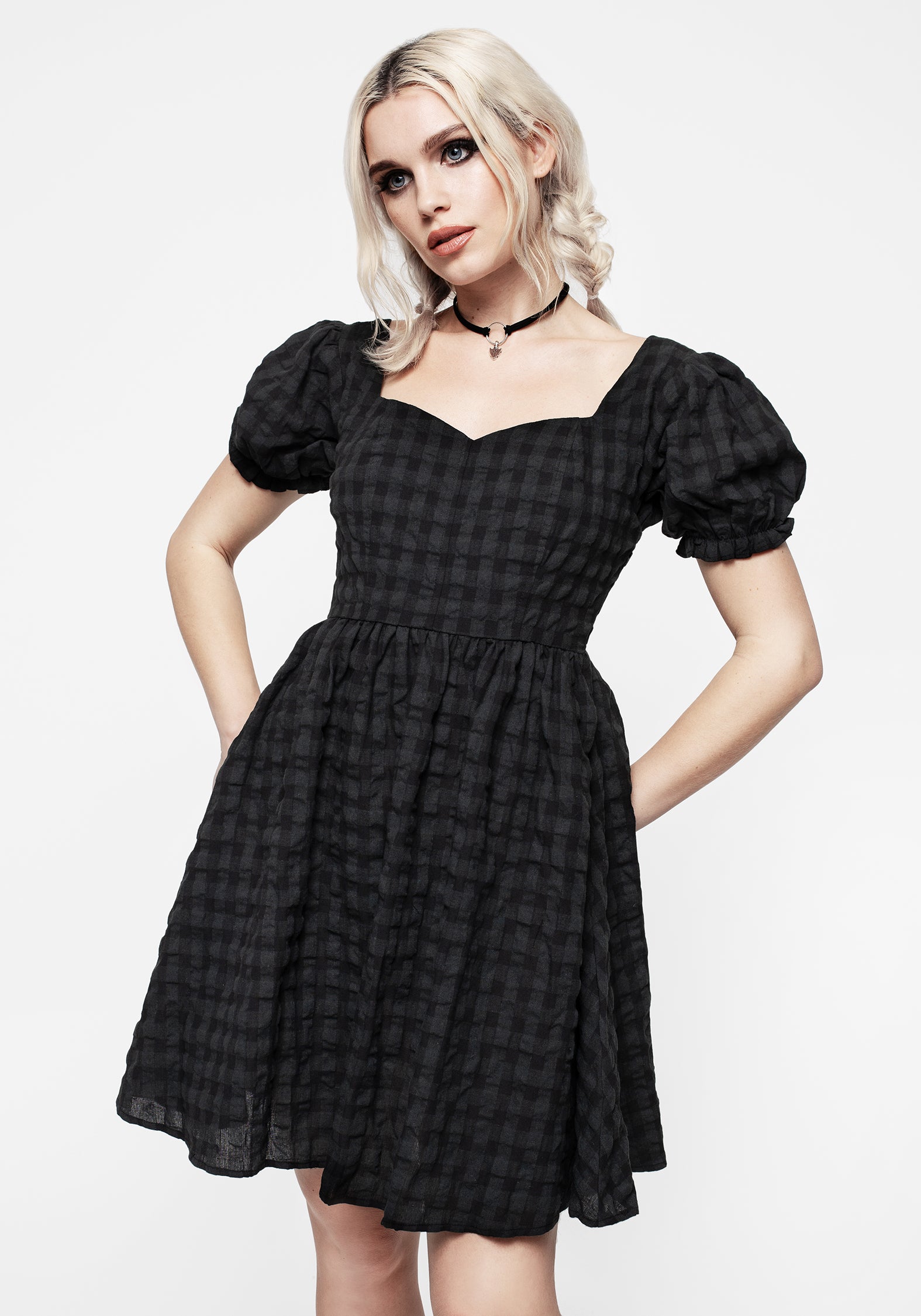 ANDMARY Juni check dress BLACK S - メルカリ andmary Juni check