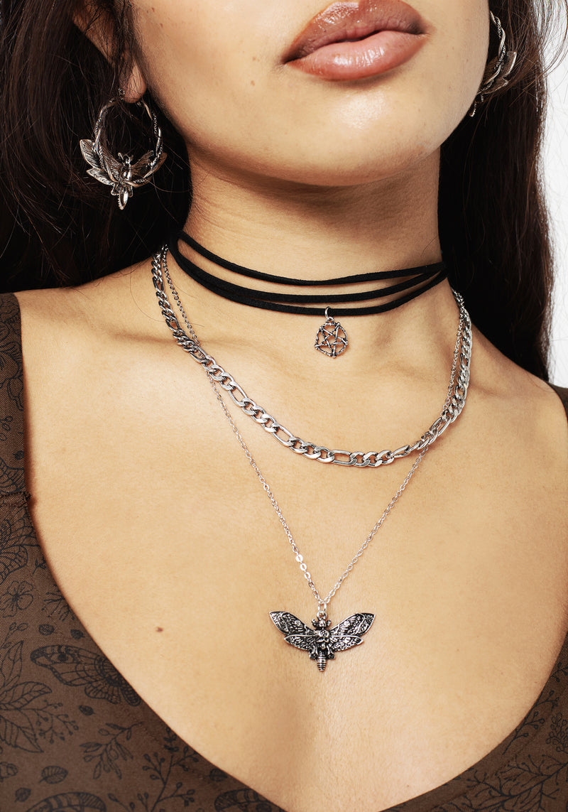Mortmoth Layered Choker Necklace