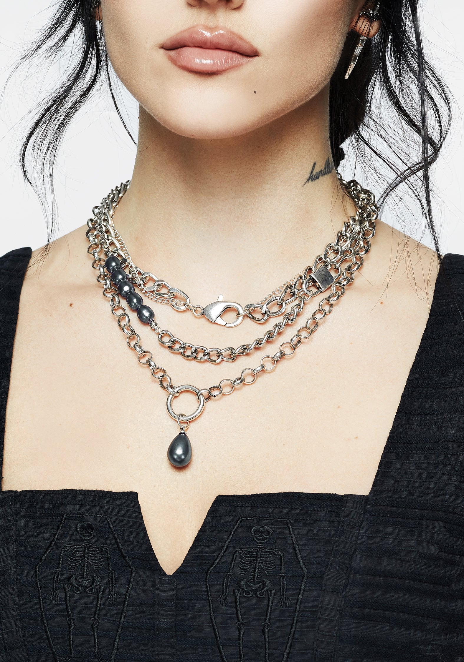 Disturbia Leila Pearl Layered Necklace Necklaces