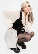 Villain Textured Blouse - White UK 6