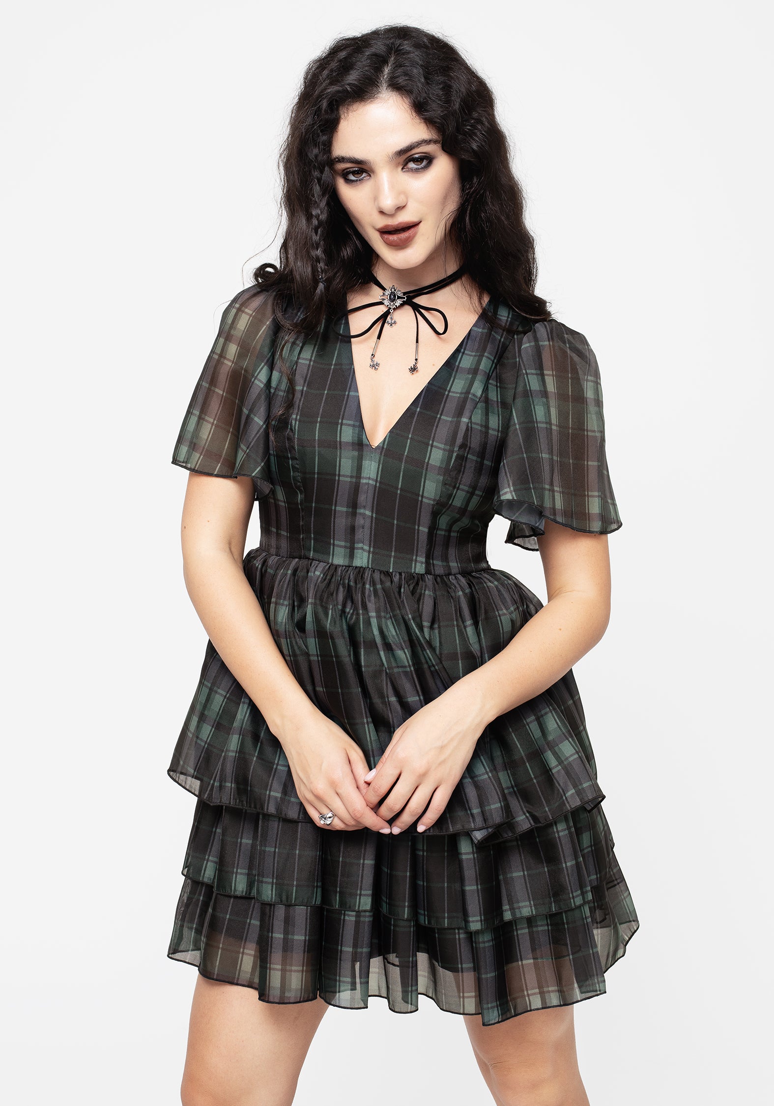 Disturbia | Checkmate Layered Organza Mini Dress