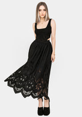 Maple Broderie Hem Maxi Skirt
