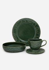 Rosethorn Floral Embossed Pasta Bowl (4 Piece Set)