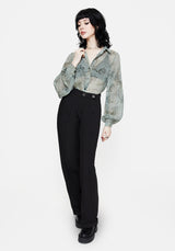Sapphira Dragon Print Button Up Shirt