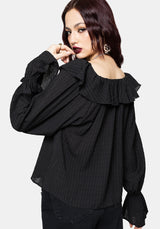 Cassidy Crinkle Sleeve Lace Up Blouse