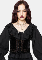 Cassidy Crinkle Sleeve Lace Up Blouse