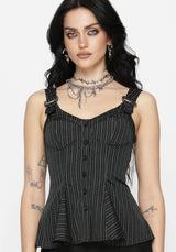 Jenna Stripe D-Ring Buckle Cami Top