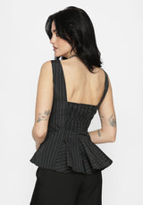 Jenna Stripe D-Ring Buckle Cami Top
