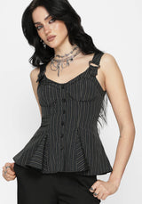 Jenna Stripe D-Ring Buckle Cami Top