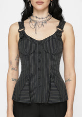 Jenna Stripe D-Ring Buckle Cami Top