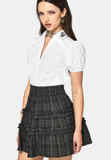 Despair Cotton Thistle Embroidered Short Sleeve Shirt