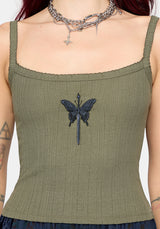 Lunar Sword Embroidered Pointelle Cami