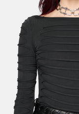 Zuri Distressed Long Sleeve Top