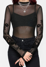 Era Flocked Mesh Long Sleeve Top