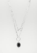 Ouroboros Black Onyx Multi Chain Necklace