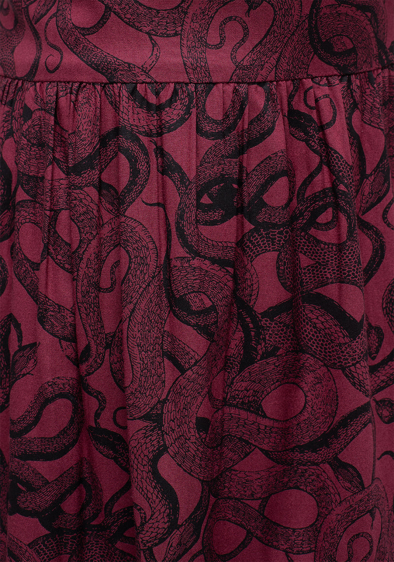 Ophidia Snakes Print Midi Dress - Red