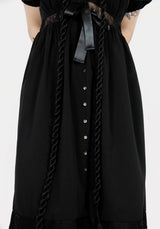 Mortuary Lace Button Up Midi Dress