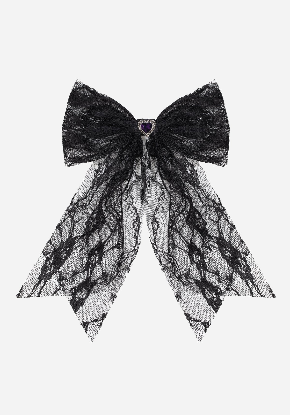 Melanie Heart Lace Hair Bow