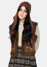 Liora Moth Floral Pom Pom Hat