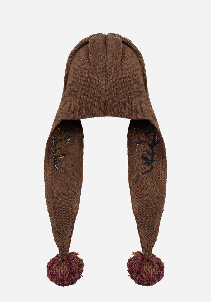 Liora Moth Floral Pom Pom Hat