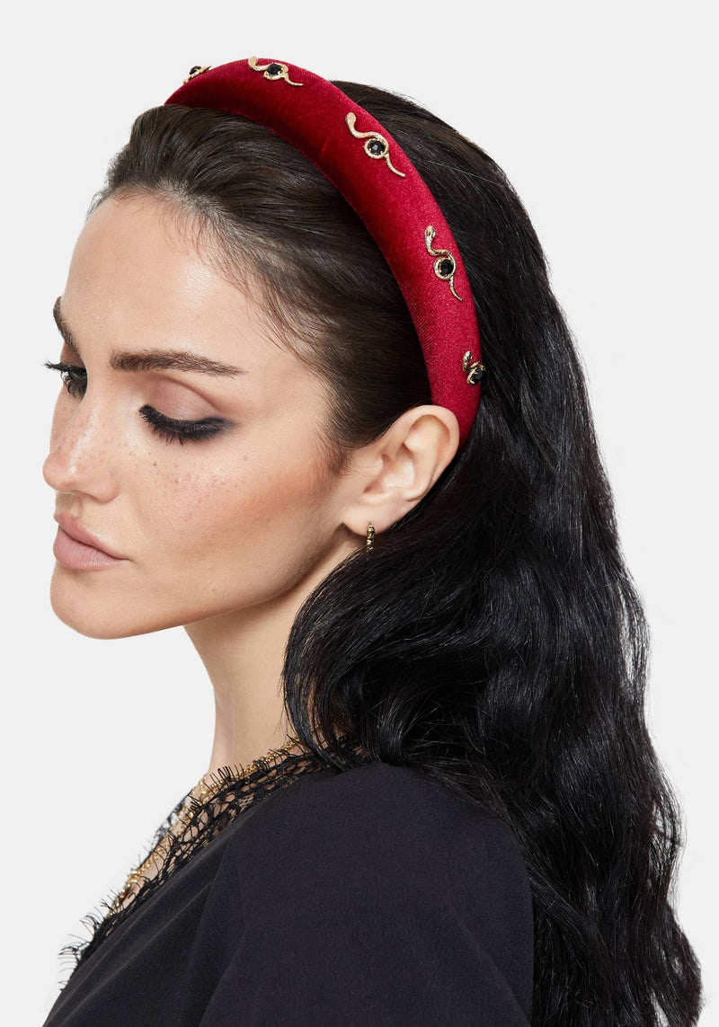 Silas Snake Velvet Padded Aliceband