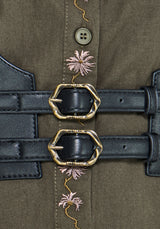 Cybele Embroidered Tie Front Harness