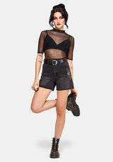 Rosamoth Debossed Buckle Belt - Silver