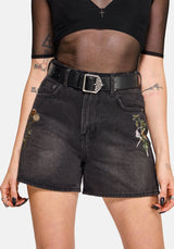 Rosamoth Debossed Buckle Belt - Silver