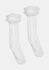 Wispin Lace Frill Socks - White