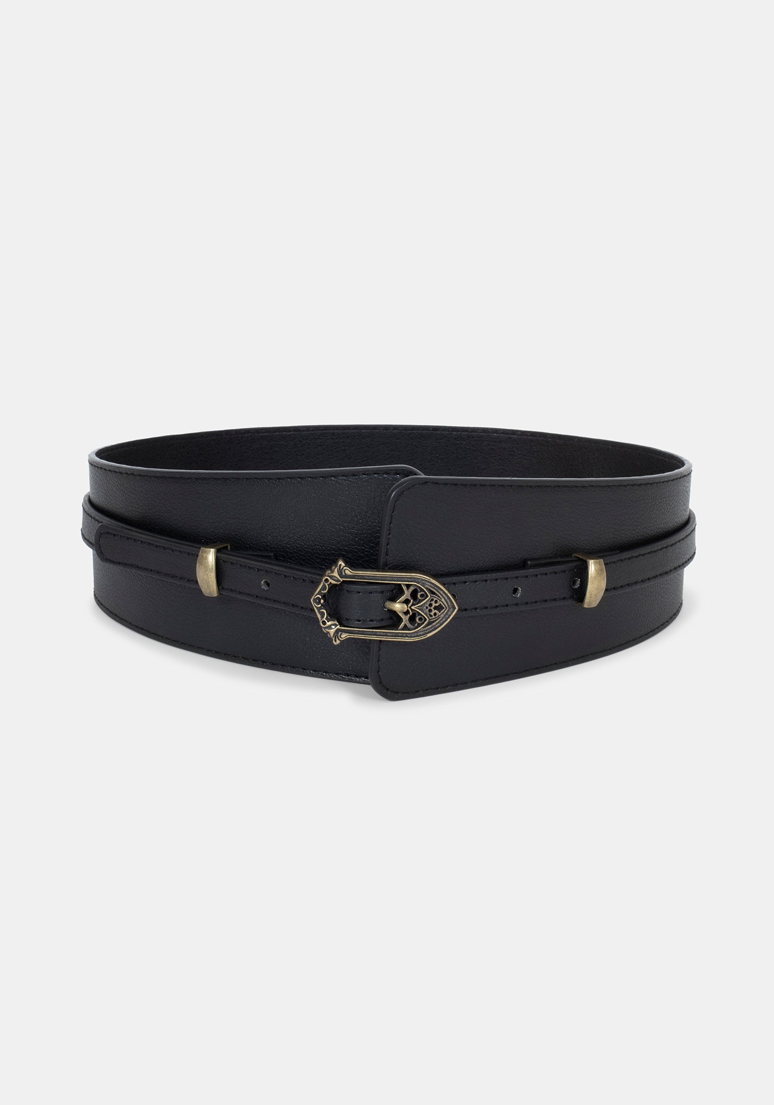 Cathedral Buckle Waist Belt - Gold