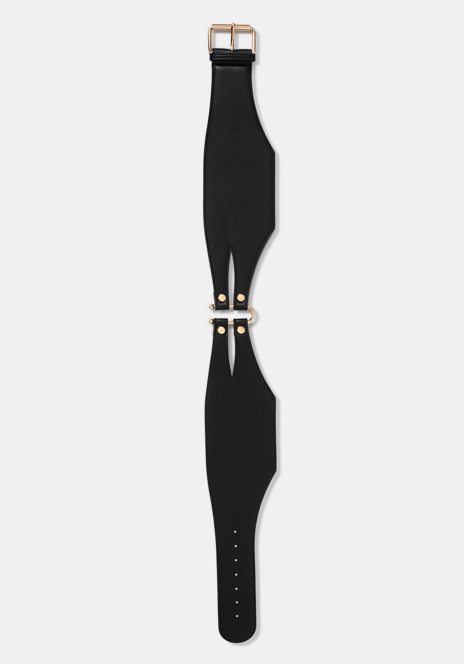 Chasm Oval Detail Waist Belt - Gold