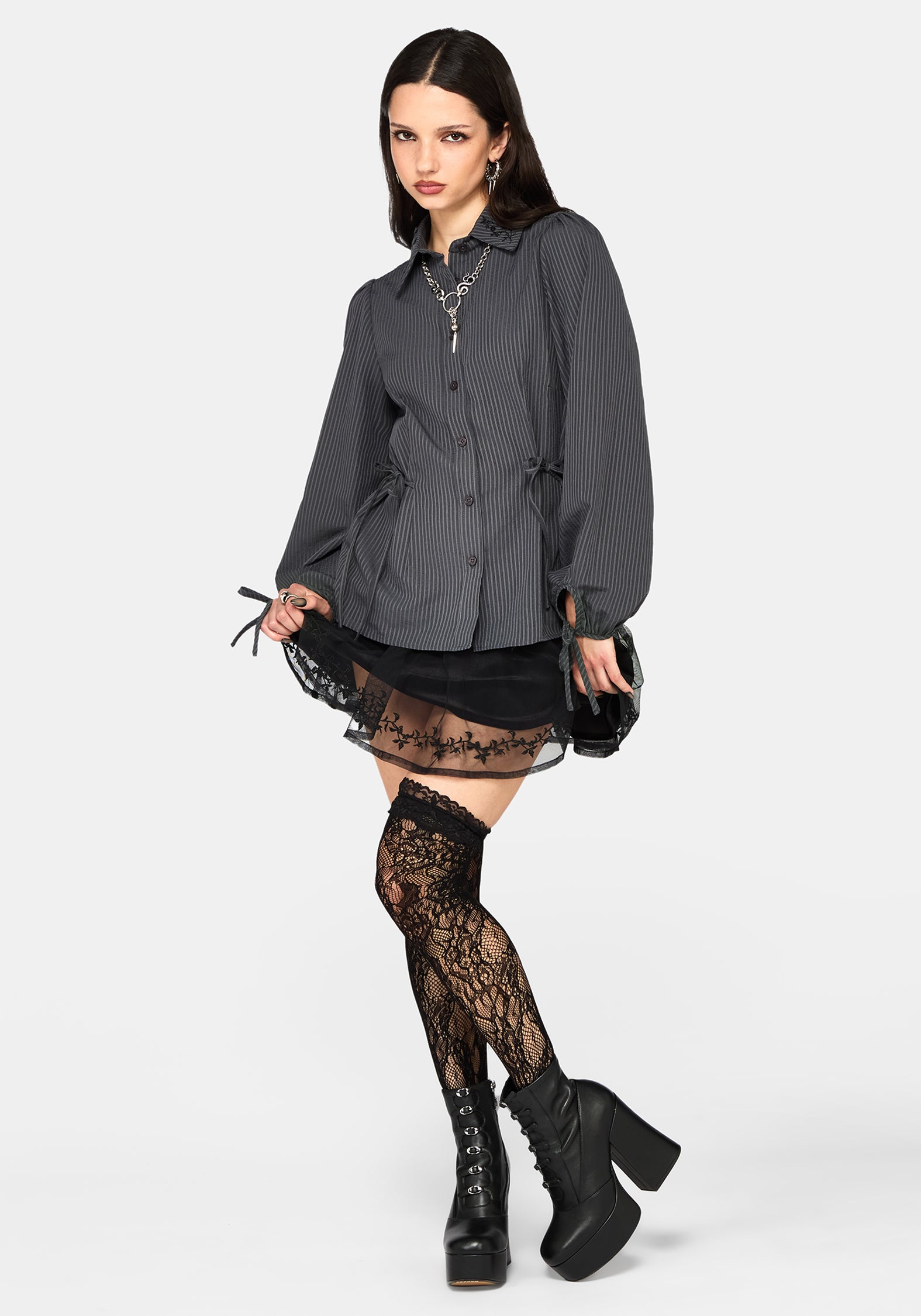 Wispin Lace Frill Long Stockings