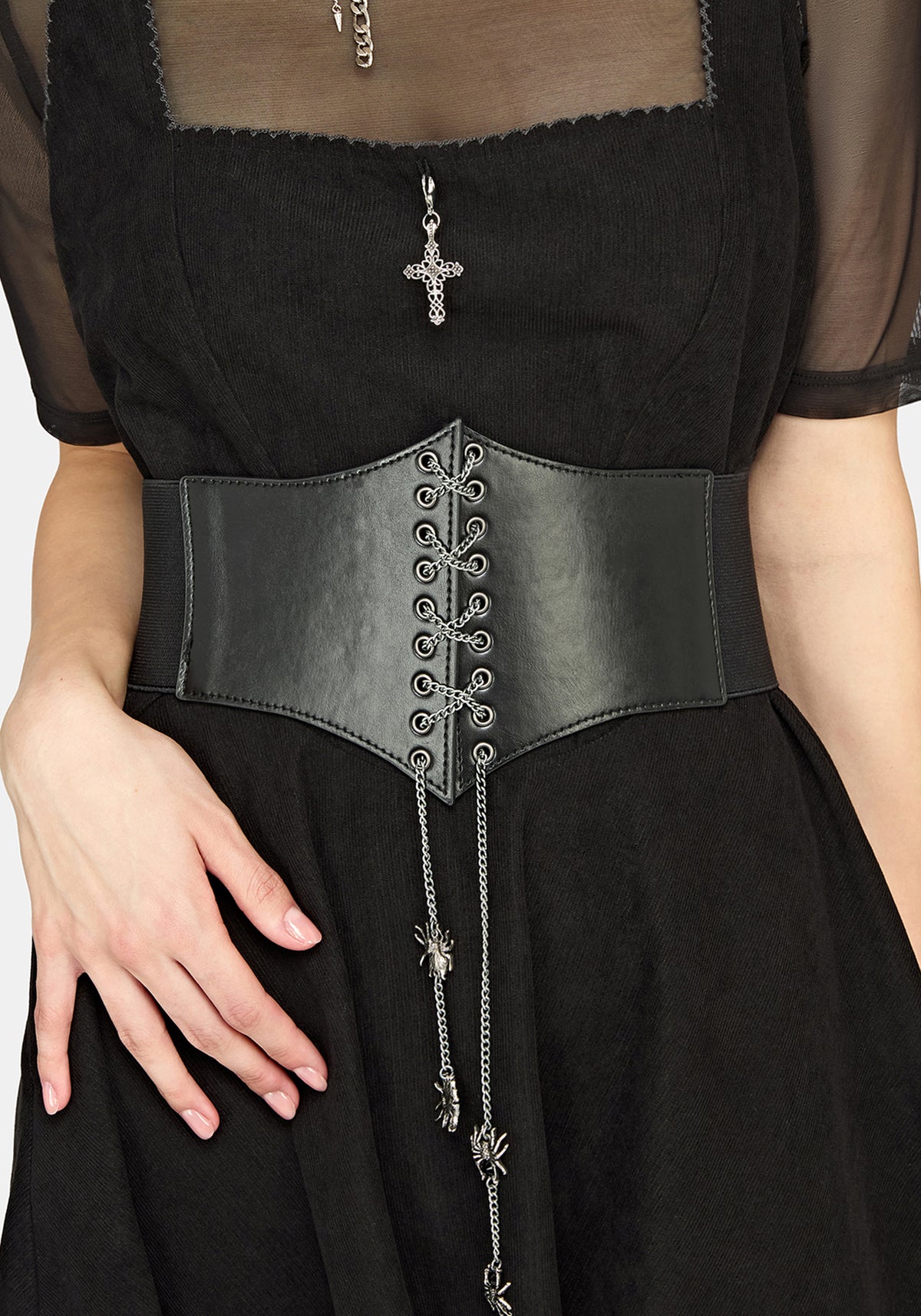 Winspire Spider Chain  Elasticated Corset Belt S/M