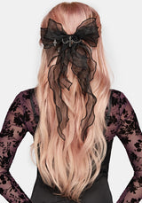 Mera Chiffon Cross Charm Hair Bow