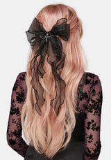 Mera Chiffon Cross Charm Hair Bow