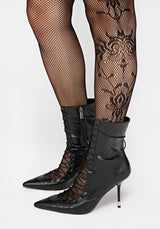 Mirella Floral Fishnet Tights