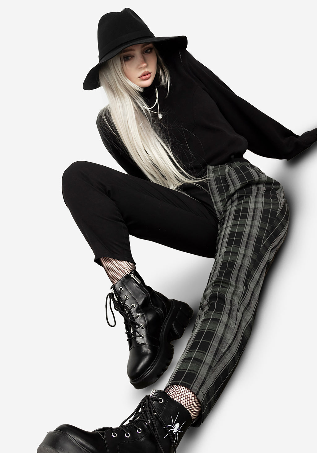 Checkmate Gathered High Waist Pant
