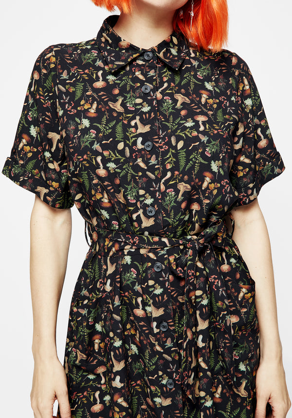 Vasilisa Short Sleeve Mini Shirt Dress