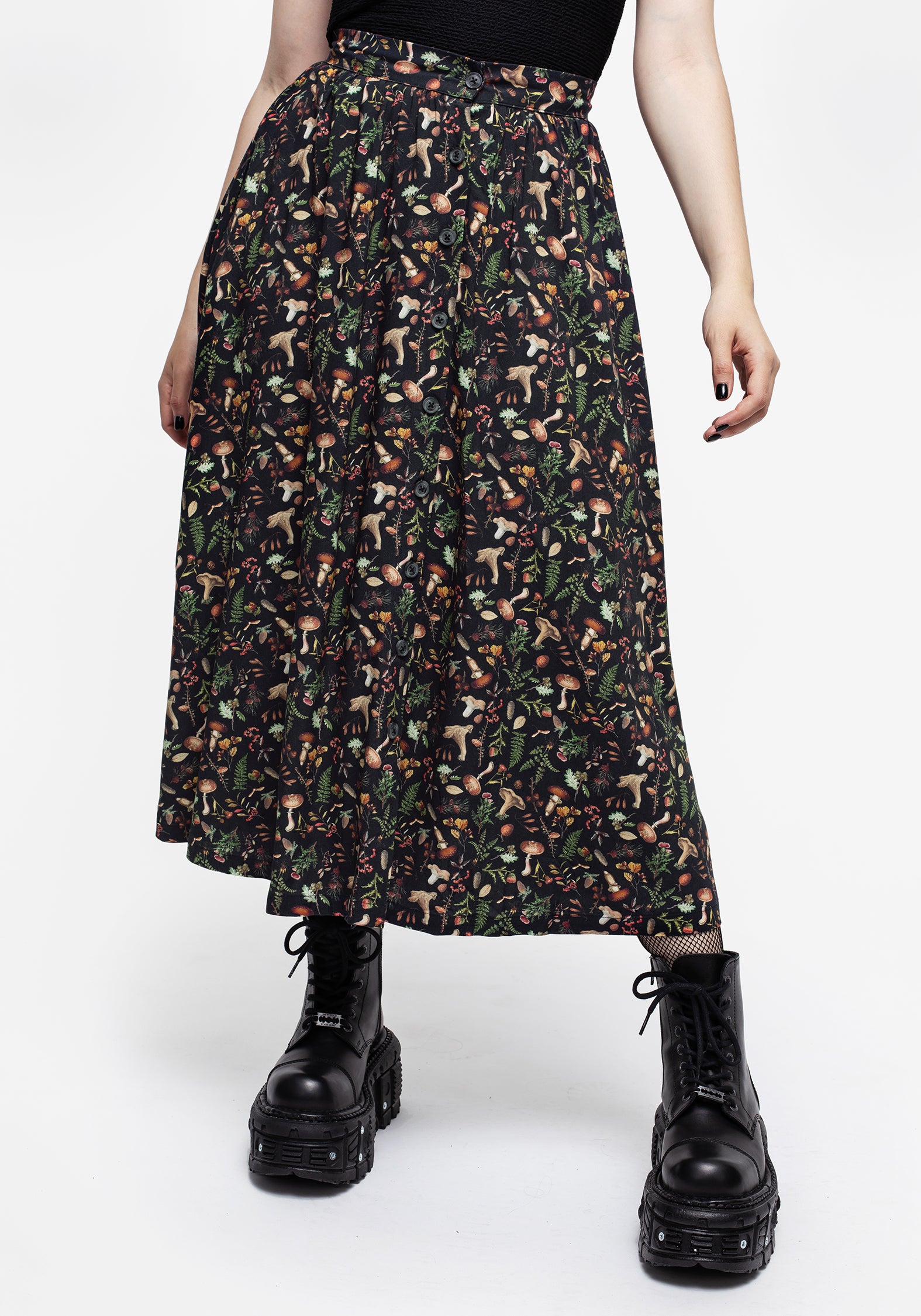 Vasilisa Button Up Midi Skirt – Disturbia