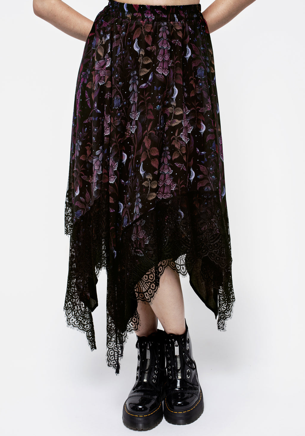 Foxglove Chiffon Handkerchief Hem Skirt – Disturbia