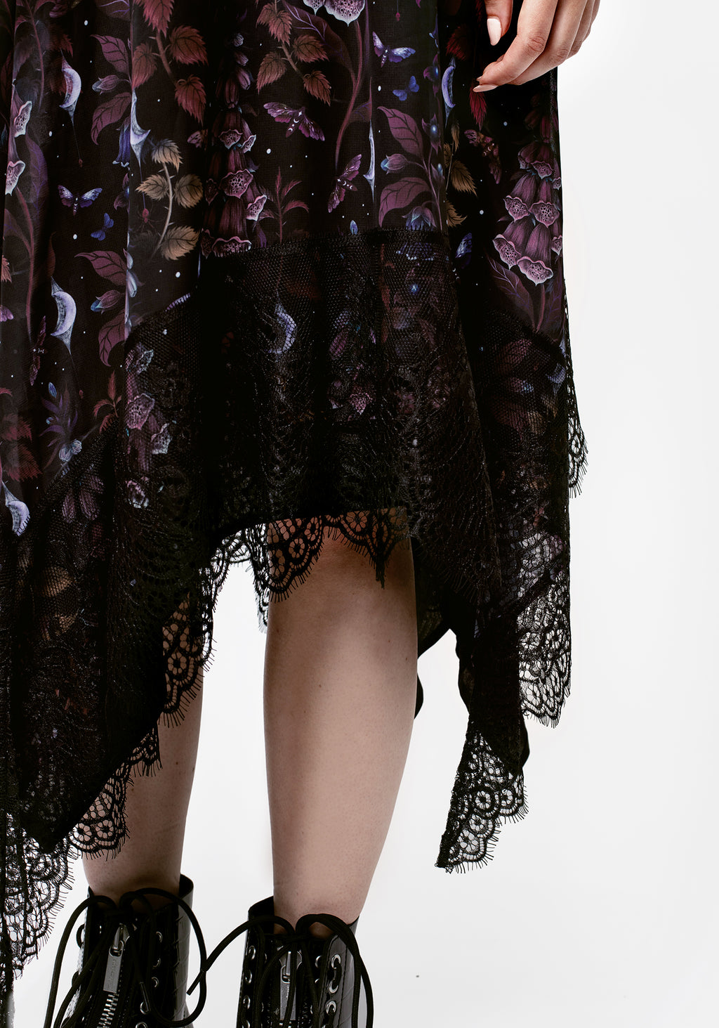 Foxglove Chiffon Handkerchief Hem Skirt – Disturbia