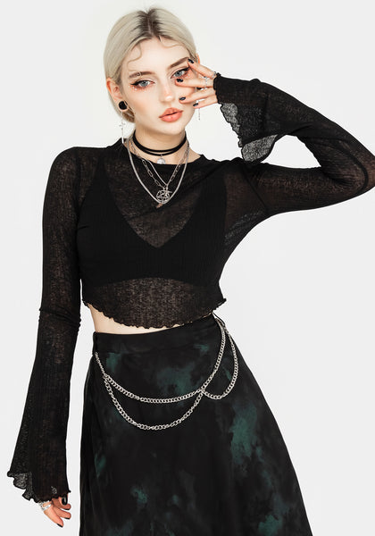 Disturbia | Cassia Jersey Mesh Crop Top | Tops