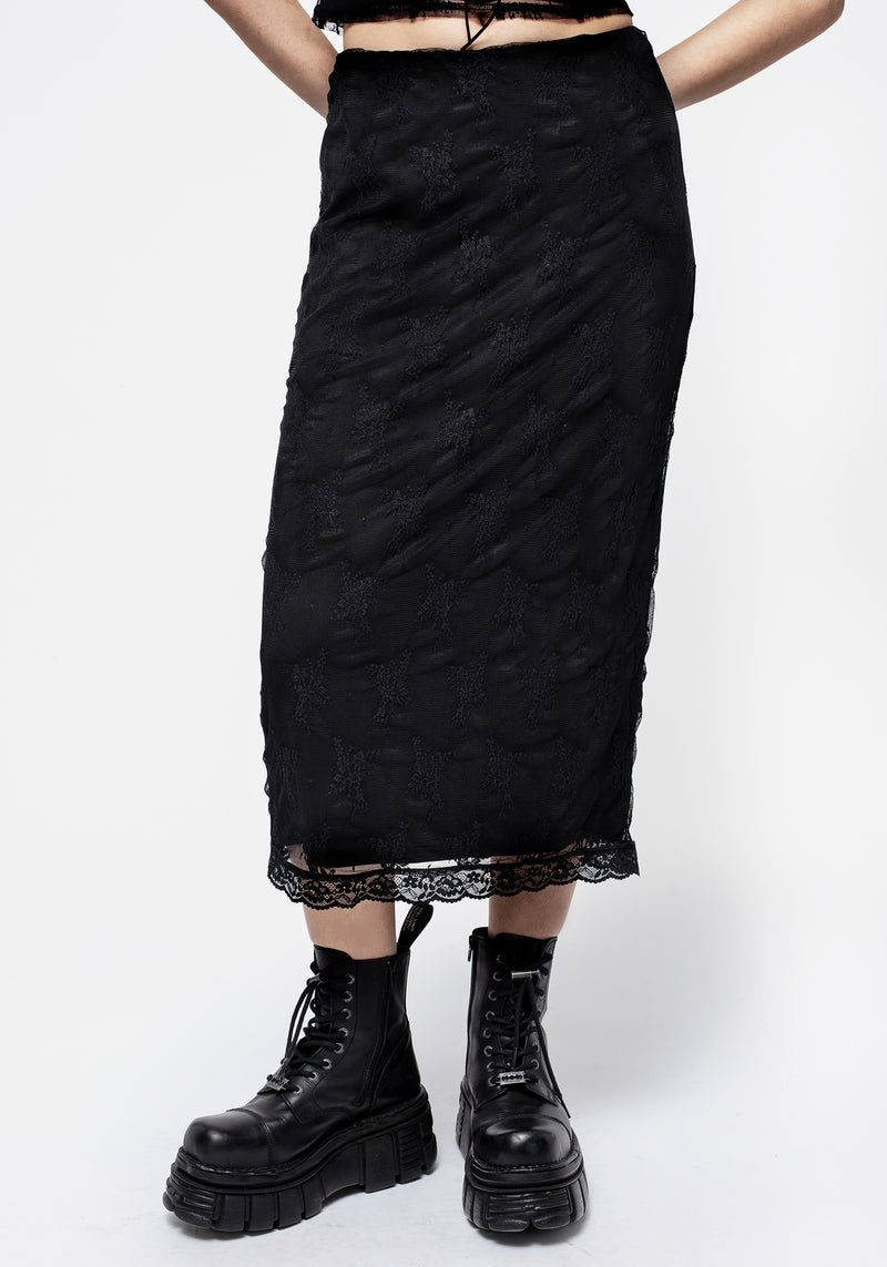 Hailey Stretch Lace Midi Skirt